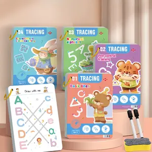 Magic Drawing Practice Book Set for Kids, Reusable Exercise Books with Pen Control Training, Fun Division Learning, Creative Skills Development