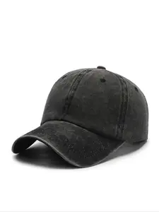 1pc Vintage Solid Color Baseball Cap Unisex Adjustable Golf Hat for Men Women Snapback Hat Cap