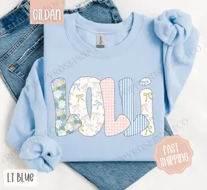 Floral Lolli Sweatshirt, Cute Spring Grandma Sweater, Coquette Lolli Crewneck