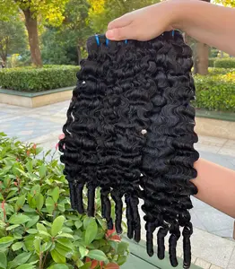 Bling Hair Burmese Curly Human Hair Bundles 100% Human Hair Quality Deep Wave Raw Hair Weave Bundles Double Drawn Vietnamese Hair Extension For Black Women