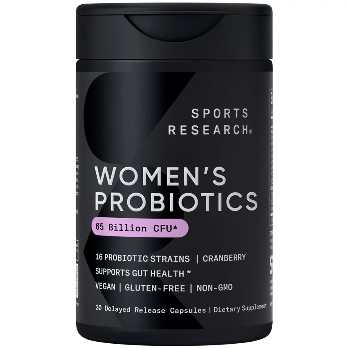Sports Research Women's Probiotics with Prebiotics, 65 Billion CFU - Vegan Capsules, Probiotics for Women with Cranberry - Non-GMO Verified & Gluten F