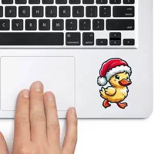 Duck Santa Hat Christmas Xmas 2x2 inches Cut Out Sticker