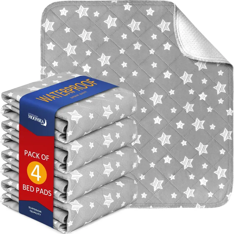 Moonsea Washable Waterproof Reusable Heavy-Absorbent Incontinence Bed Pads - Sensitive, Moisture-Locking, Quick-Dry, Non-Slip Mattress Protectors for Adults, Pets - Stars-Design Absorbent Pads for Furniture #TikTokShopFallDealsForYou