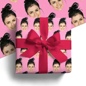 Funny Gift for Boyfriend, Custom Face Print Gift Wrapping Paper, Unique Personalized Birthday Wrap, Gift for Girlfriend (GW-20)