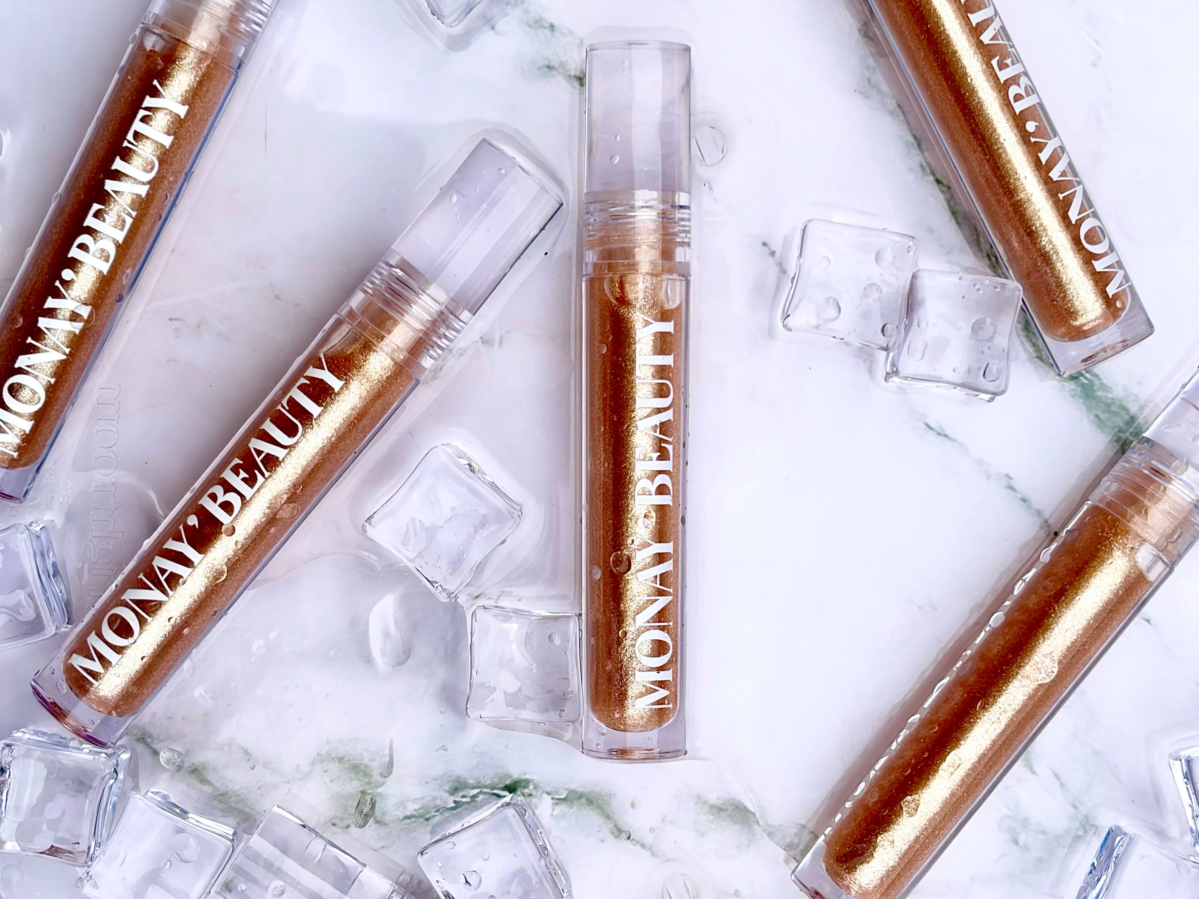MONAY BEAUTY 24 Carat Gold Glitter Gloss Luxury Lip Gloss with Grape Seed Oil Coconut Oil Vitamin E for Long Lasting Shine
