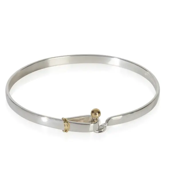 Pre-owned Tiffany & Co. Yellow Gold & Sterling Silver Vintage Hook Bracelet