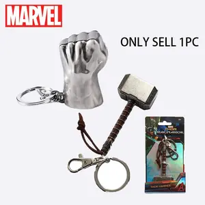 Official Marvel Avengers Metal Keychain, Hulk Fist & Thor Hammer Mjolnir 3D Alloy Keyring, Heavy Duty Marvel Gifts for Fans Men Boyfriend Kids, Collectible Fidget Bag Charm Accessories