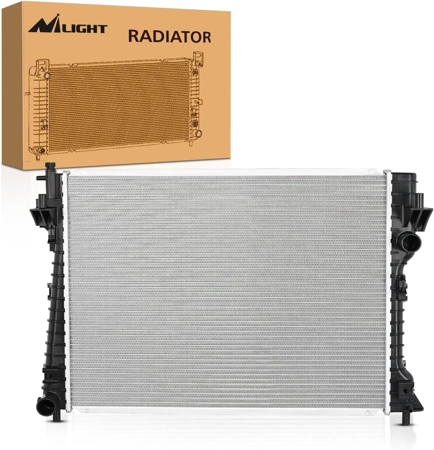 Nilight Performance Aluminum Core Radiator - OEM Part for Ford Mustang 2005-2014 RWD 3.7L/4.0L/4.6L/5.0L V6/V8 Engines, 100% Leak Tested Replacement, Precision Folded Fins, Boil Protection, Pressure Seal