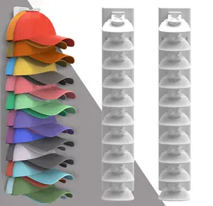 40 Capacity Hat Storage Rack No Drill Organizer for Baseball Caps with Curved Protection Design 2 Pack Space Saver Adhesive Mount Decor Set New Year's gift Wall Black 2026 [Multi-warehouse shipping】
