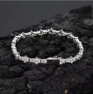 Moissanite Bracelet Gold Plated Iced Out Spike 4mm Rapper Hip Hop Bracelet Men - Bling Men's Bracelet - Drip Jewelry