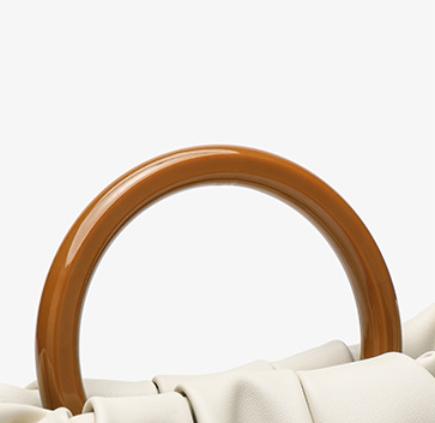 Women's Mini Ruched Evening Tote Bag, Faux Leather/Metallic Crocodile Print Handbag with Wooden/Leather Handle, Multiple Colors Shoulder Clutch