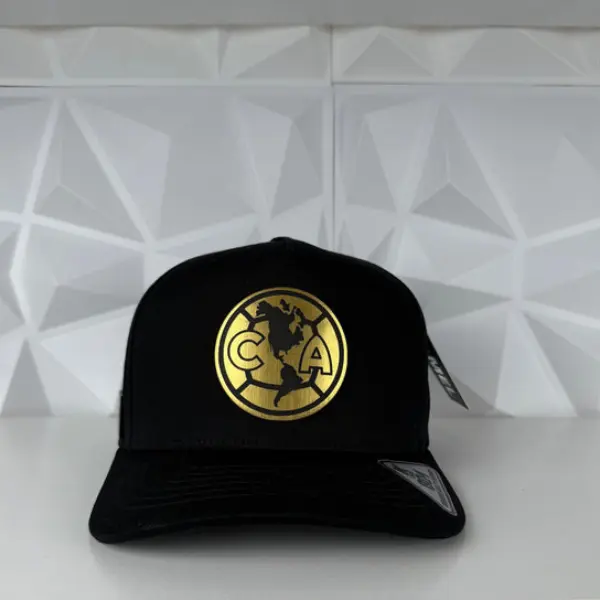 Club America Snapback Hat, Black & Gold Soccer Fan Cap, Liga MX Team Supporter Gift, Mexican Football Fan Apparel, Unique Game Day Hat