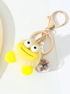 Cute Pom-Pom Keychain Pendant, Plush Bag Charm Accessory, Key Charms, Adorable Fuzzy Key Holder, Perfect Gift for Kids & Adults, All Seasons