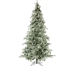 Fraser Hill Farm 7.5' Flocked Mountain Pine Christmas Tree