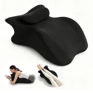 Hestia Cooling Quick Recovery Memory Foam Prone Couple Pillow for Sleeping, Ergonomic Face Down Pillow with Breathable Washable Cover, Firm Support for Neck and Shoulder Pain Relief (Black)