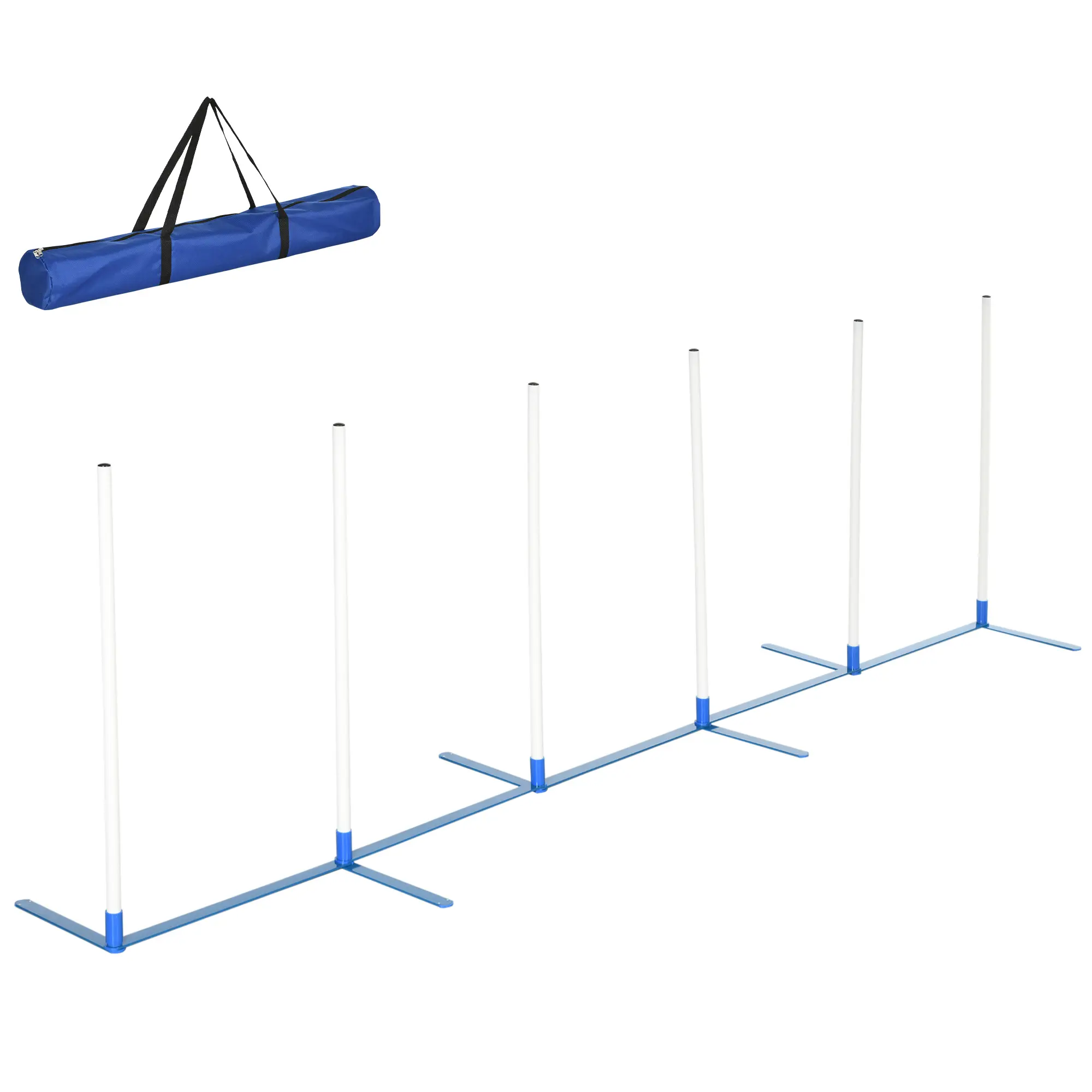 Dog Agility Starter Kit – Weave Poles with Carry Bag. Fully Adjustable (Straight/Offset). Portable & Versatile Training. Safe Materials. 120" L x 23.6" W x 37" H