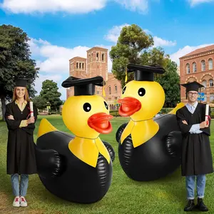 Giant 5ft Graduation Inflatable Duck Decor - Large Inflatable Duck with Cap and Gown, Blow Up Congrats Pool Float for 2026 Graduation Party Decoration