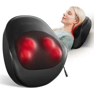 Electric Neck Massager Pillow – Ultra-Quiet Plug-In Corded Device with Adjustable Heat, 3D Kneading, Portable for Daily Shoulder Muscle Pain Relief, Ideal Gift for Adults