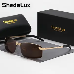 ShedaLux unisex metal polarized rectangular frame sunglasses, driving sunglasses