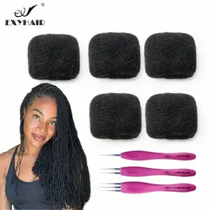 Exyhair 20 inch Afro Kinky Bulk Human Hair for Making Dreadlocks / Repair Afro Hair Braids