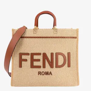 Pre-owned FENDI straw Tote Bags Sunshine Tote Medium