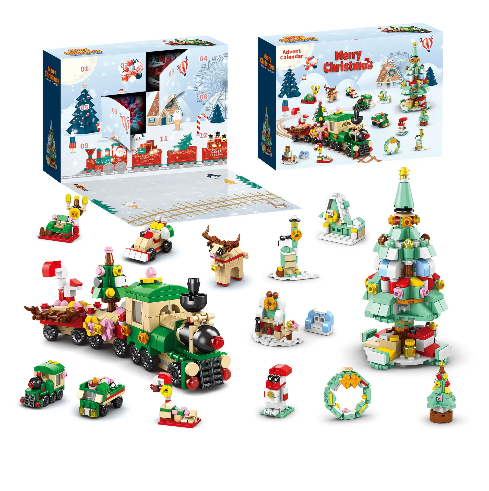 Christmas Building Blocks for Kids - 2025 Christmas 12 Days Countdown Calendar Gift Box - STEM Toy Christmas Gifts - For Ages 10+