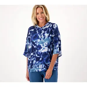 AnyBody Cozy Knit French Terry Hooded Poncho