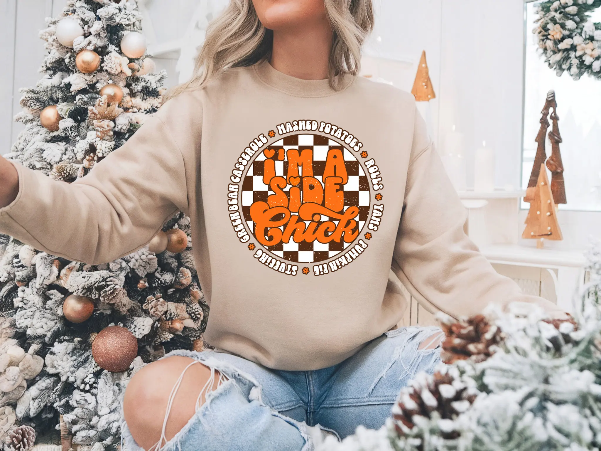 I'm a Side Chick Sweatshirt, Funny Thanksgiving Sweatshirt, Turkey Fall Sweatshirt, Thanksgiving Dinner Sweatshirt, Chick Sweatshirt