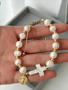 Vintage Copper Coin Pearl Totem Bracelet, Adjustable Woven Band, Perfect for Men Women, Ideal for Daily Wear, Parties, Gifts