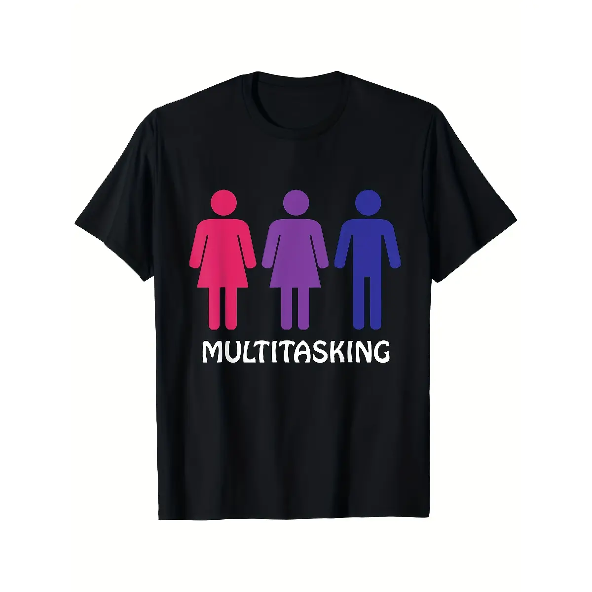 Men's Oversized Graphic T-Shirt, 100% Cotton Vintage Streetwear Top with Bisexual Polyamorous Print, Short-Sleeve Crew Neck Tee, Tshirt, Shortsleeve, Menswear, Casual Fit, Letter Slogan, All Seasons