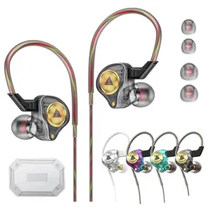 AK3 Portable Wired Gaming Earbuds - HiFi Subwoofer Noise Cancelling 3D Stereo Sound Headphones  Deep Bass Sound for Gaming Sports Gym Lightweight & Portable Cheap Earbuds Monitor (Black Clear Green Purple)