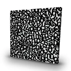360 Stand Alphabet Shapes Letters Photo Wall Print C1RC32325SLE2A - 32x32 in., Artistic Gray Modern Abstract Art, Indoor Living Room Home Decor, Decoration, Indoor Decoration