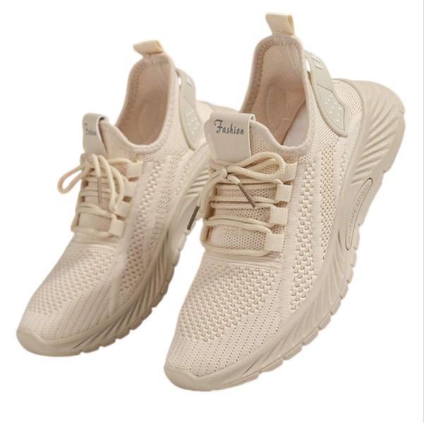 Women's Casual Commuter Sneakers 2026 - Mesh Knit, Breathable Sole (4cm Cushioned Thick Sole), Wide Toe Box, Lightweight Walking Design, Elegant Female Shoes for Work, Travel, Black White Khaki Pink Fall Footwear