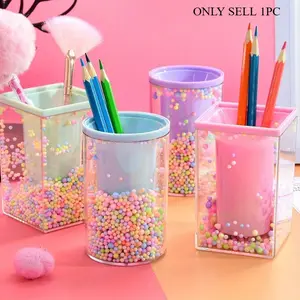 1pc Crystal Pen Holder - Elegant Desk Organizer for School, Office, and Home - Storage for Pencils, Makeup Brushes, and Small Items - Durable and Easy to Clean Table Supply