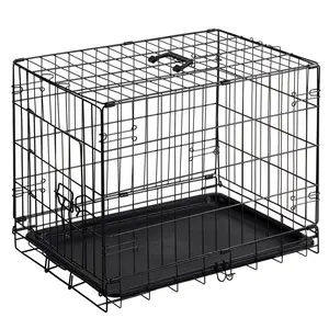 24/30 Inch Single Door Dog Cage - Durable Metal Pet Kennel for Small & Medium Dogs | Secure Lock, Collapsible Design, Removable Tray & Portable for Easy Cleaning & Travel
