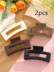 2pcs women's fashion hair claws, autumn and winter Maillard color hair accessories, large hair clips suitable for thick hair, high-end hair styling at the back of the head, afternoon tea, parties, offices, daily casual hair accessories, Hair Claws Set