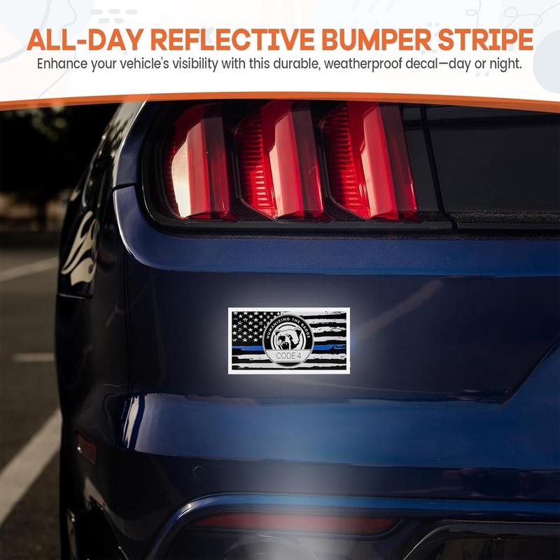 5/10 Pcs Thin Blue Line Sticker - Code 4, Thin Line Flag Car Decal - American Flag Thin Blue Line Decal for Cars, Truck Stickers, Windows, Laptop Vehicle Exterior Decorative Car Decal