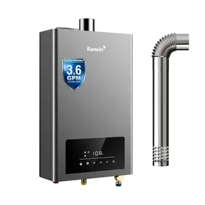 Ranein Natural Gas Tankless Water Heater, Indoor Max 5.3 GPM, 130,000 BTU Instant Hot Water Heater
