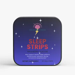 Brainstorm Nootropic Lavender Raspberry-Flavored Sleep Strips, Healthcare Dietary Wellness Supplement for Better Sleep, Edible