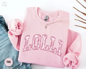 Floral Lolli Grandma Sweatshirt, Toile De Jouy Lolli Crewneck, Lolli Sweater, Mothers Day Gift for Grandma