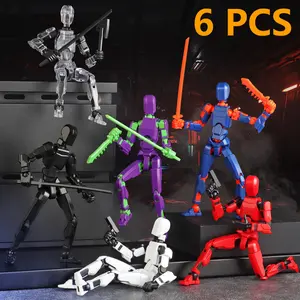 T13 Action Figure Set, 6pcs Titan 13 3D Printed Toy, Articulated Model Kit, Ideal Gift for Collectors & Hobbyists, Assembly Required