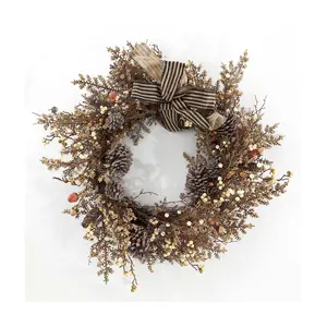 Safavieh Faux 31" Berry & Pine Cone Wreath W/ Bow