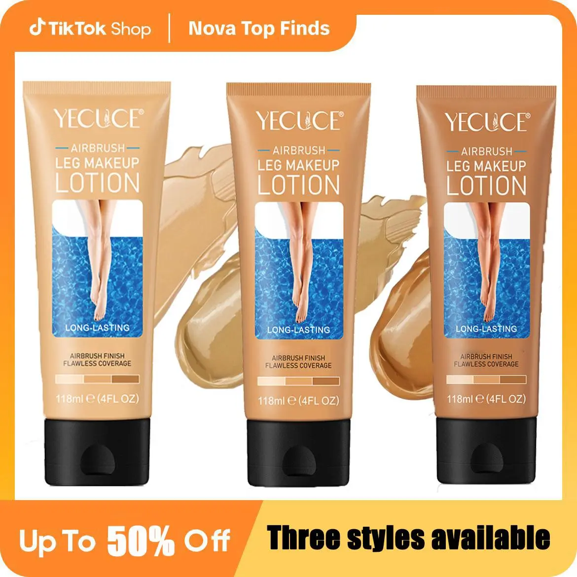Yecuce Body Blur Leg & Body Makeup - Waterproof Full Coverage Foundation for Scars & Tattoos, Lightweight & Buildable Cosmetic, Wedding-Day Ready for All Skin Types