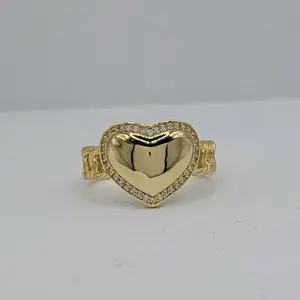 Anillo de Corazón Personaficable 14K Gold Size 8 Personalizable Heart Design for Any Occasion