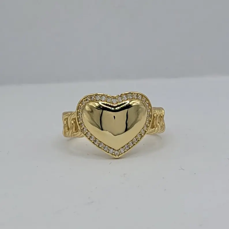Anillo de Corazón Personaficable 14K Gold Size 8 Personalizable Heart Design for Any Occasion