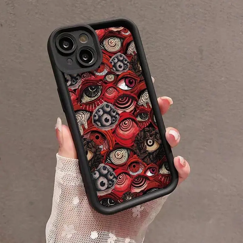 Abstract Eye Pattern Cellphone Case - Shockproof TPU Cover with TPU Material, Decorative Protective Smartphone Accessory Compatible with iPhone 15,14,13,12,11 Plus/Pro/Pro Max