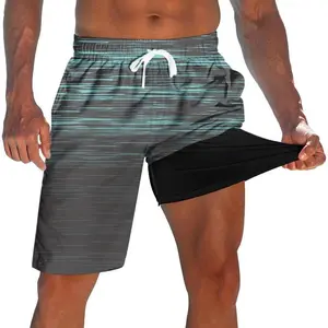 Men's Swim Trunks with Compression Liner 9" Quick Dry Board Shorts