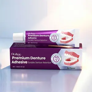 Oralhoe Denture Adhesive, Natural Fit Comfortable Fixative, Enhances Smile Aesthetics, Dental Care Product, Improves Oral Health