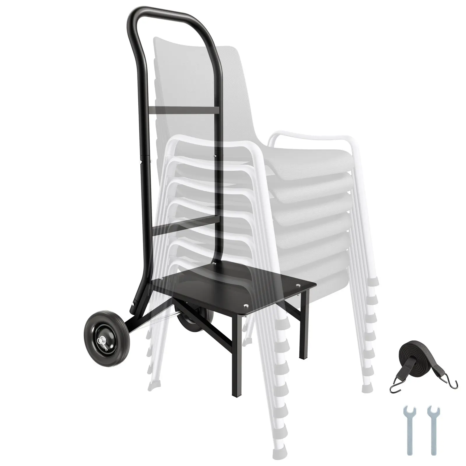VEVOR Folding Chair Rack, 150 LBS Capacity, Heavy-duty Chair Cart for ...