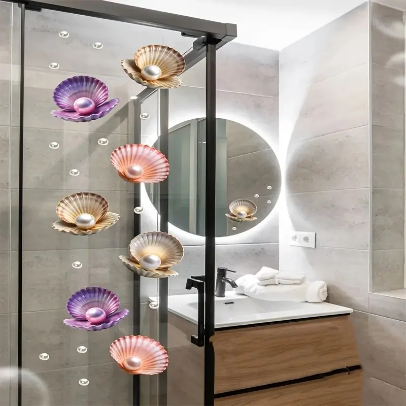 New Simple Shell Pearl Wall Sticker, Self-Adhesive Decorative Wallpaper for Restaurant and Room, Easy to Apply and Remove